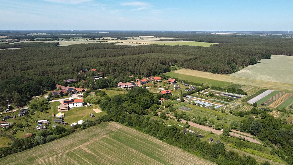Ökodorf Sieben Linden, Luftaufnahme
